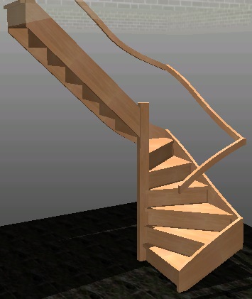 halfslag trappen met uitloop boven