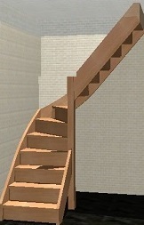 trappen met een midden kwartslag